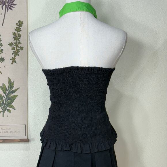 Vtg 90s Y2k Ruffle Collared Halter Top Gyaru Cyber Goth Emo Party Punk Sexy M - Picture 2 of 7